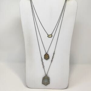 Chloe Isabel Multi Chain 3 in 1 Necklace Convertible Rhinestone Silver Tone